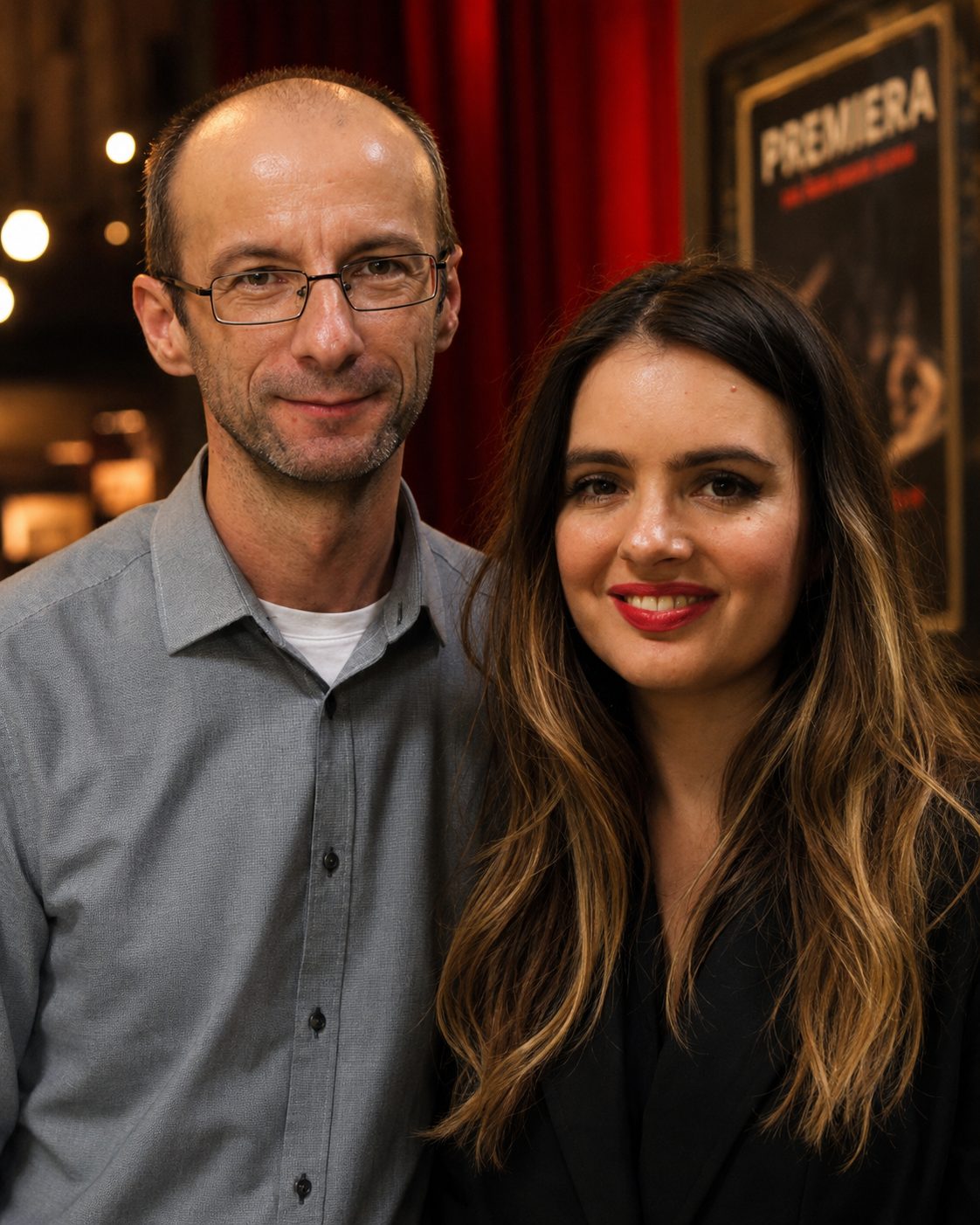 Robert Rutkowski na premierze teatralnej